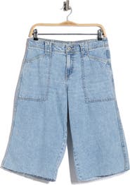 Lucky Brand Raw Hem Denim Culottes