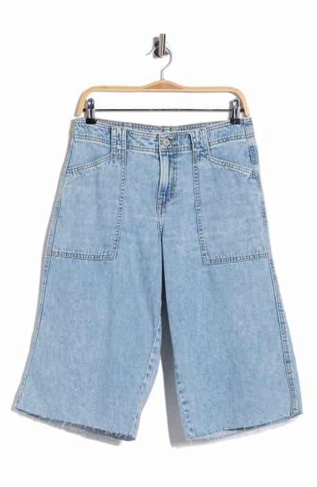 Lucky Brand Raw Hem Denim Culottes