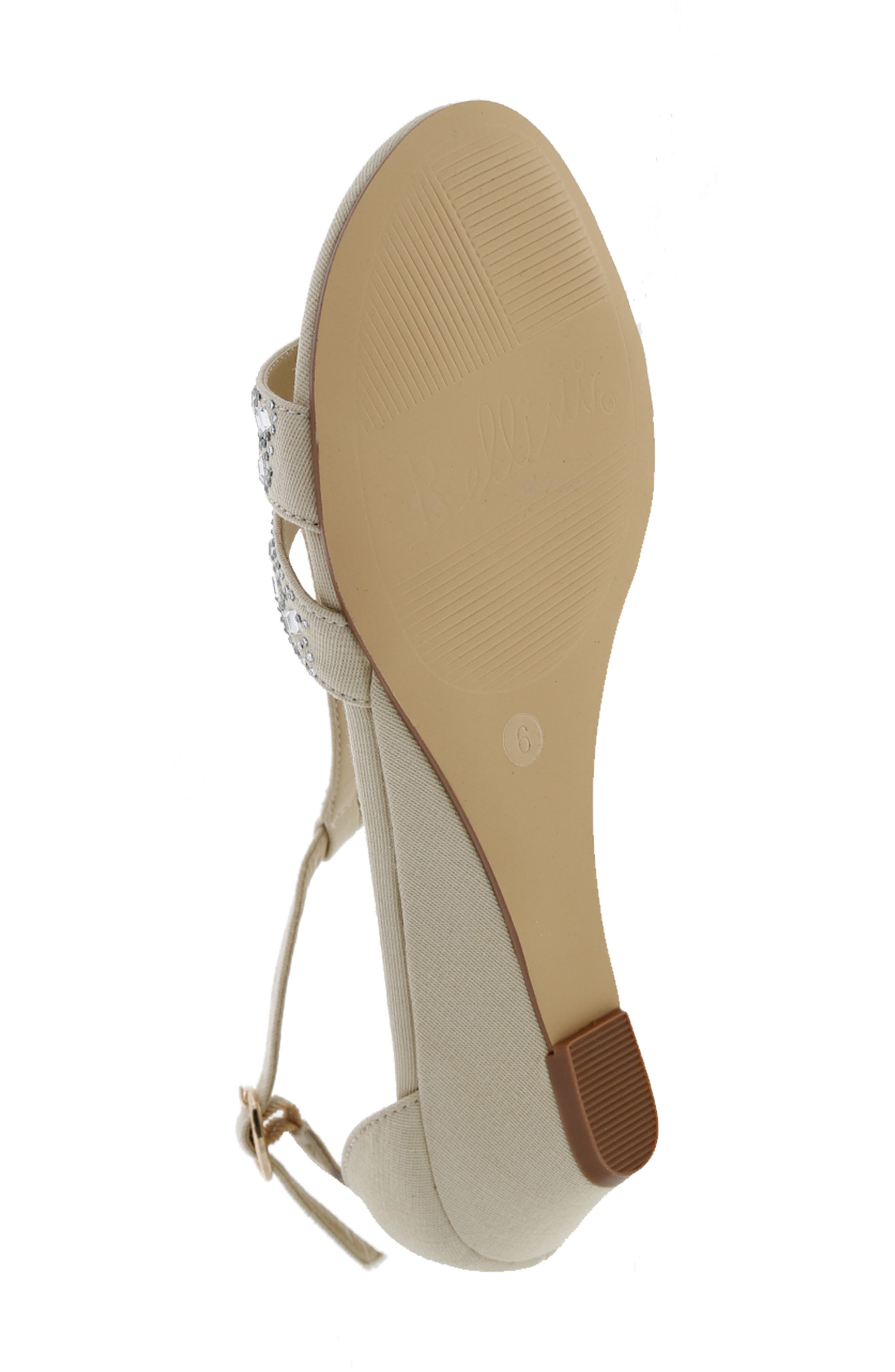Larris Rhinestone Wedge Sandal, Alternate, color, NATURAL