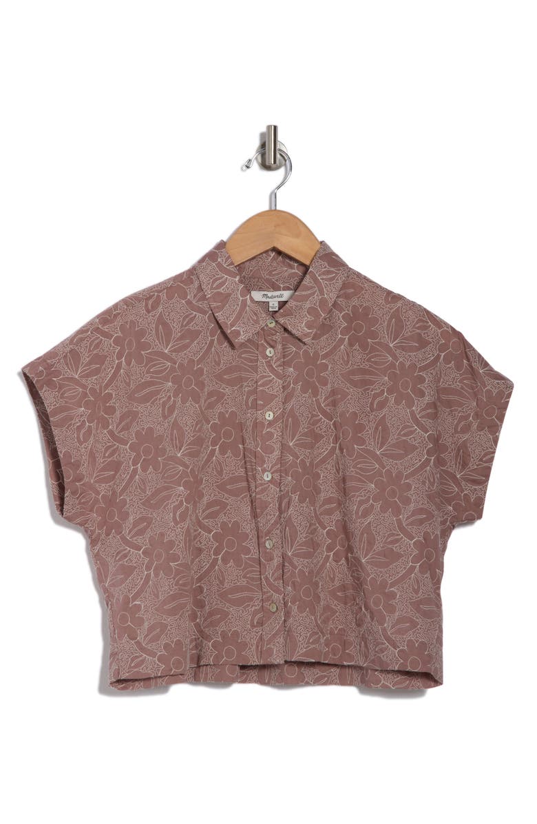 Madewell Cropped Dolman Sleeve Cotton Button-Up Shirt, Alternate, color, 