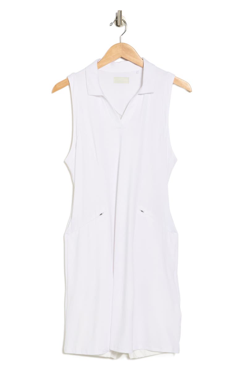 Callaway Sleeveless Flounce Mesh Detail Golf Dress, Main, color, Brilliant White
