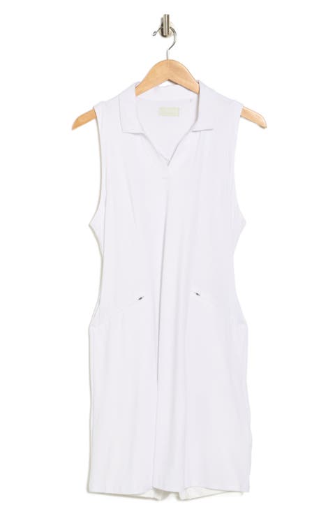 Sleeveless Flounce Mesh Detail Golf Dress