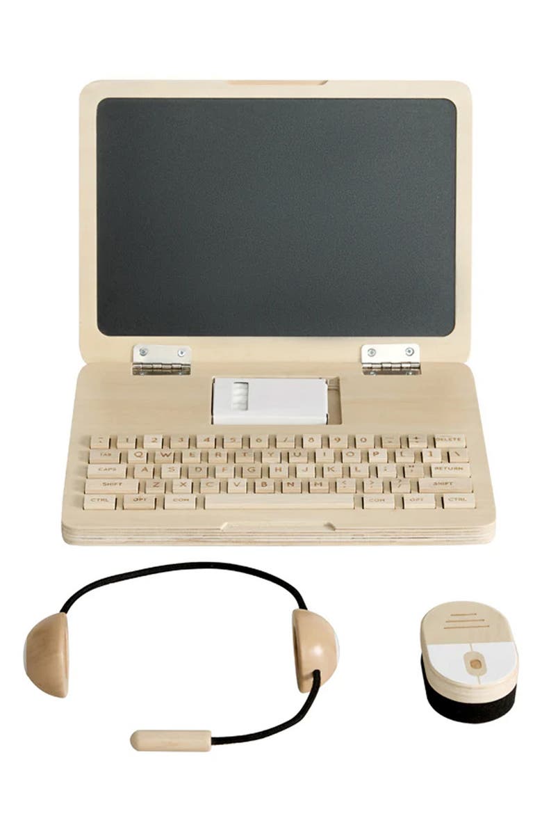 Wonder & Wise Unplugged Laptop Playset, Main, color, Natural Wood
