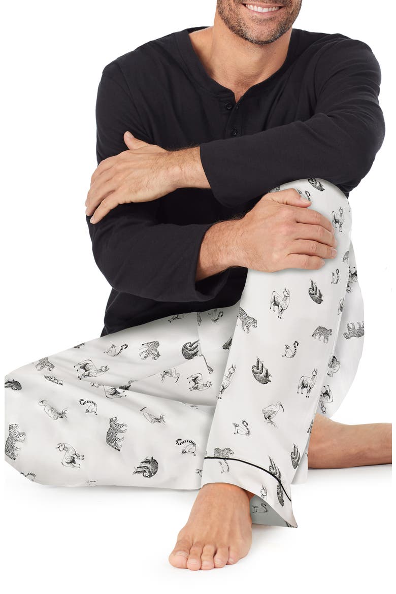 Wild Animals Henley Pajamas, Alternate, color, WILD ANIMALS