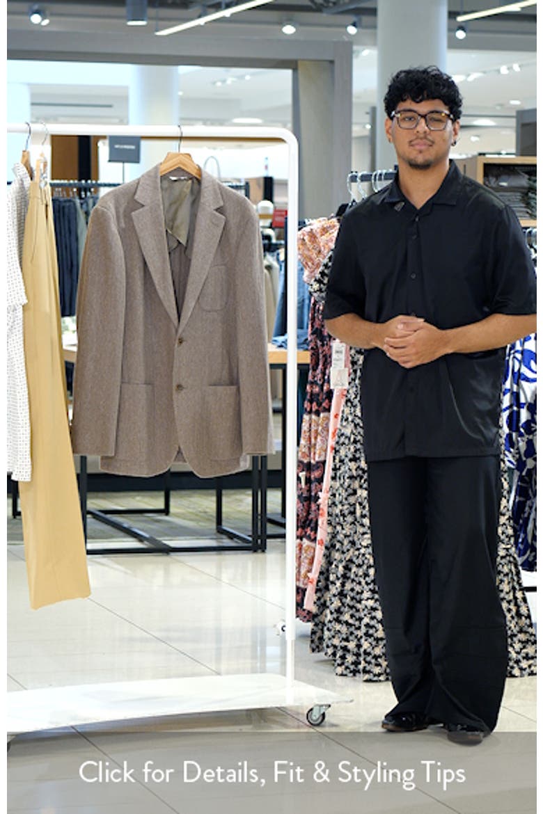 Henrik Trim Fit Brown Knit Herringbone Cotton & Linen Sport Coat video