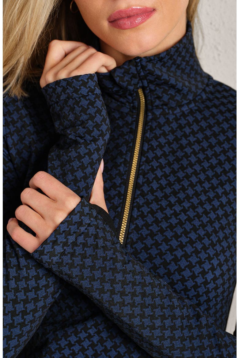 Houndstooth Seamless Half-Zip Pullover, Alternate, color, NAVY BLUE HOUNDS