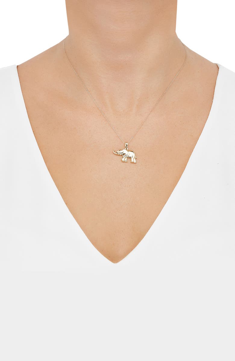 Frankie & Zoe 10K Yellow Gold Elephant Pendant Necklace, Alternate, color,