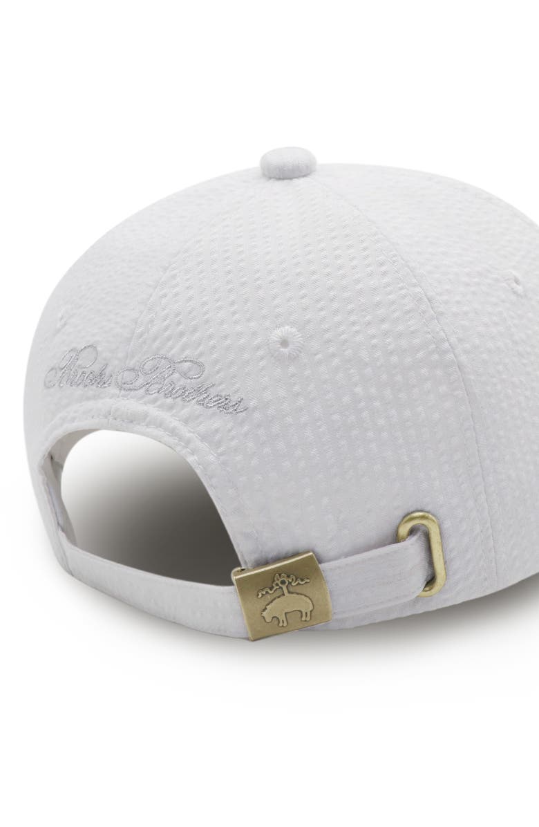 Brooks Brothers Seersucker Baseball Cap, Alternate, color, White