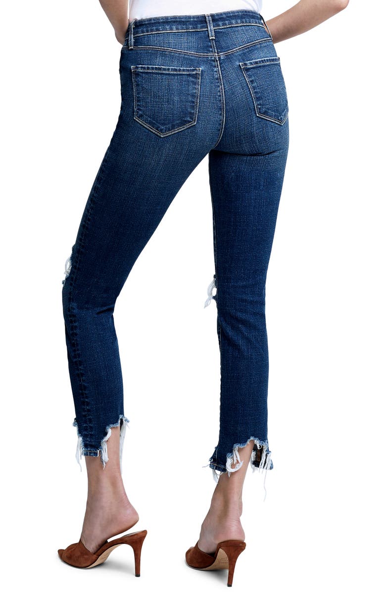 L'AGENCE High Line Destroyed Skinny Jeans, Alternate, color,