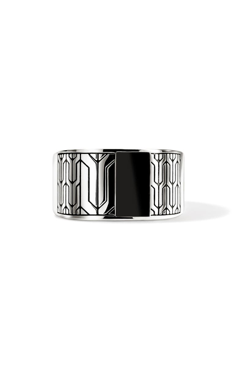 John Hardy Icon 50 Signet Ring, Main, color, Black Onyx