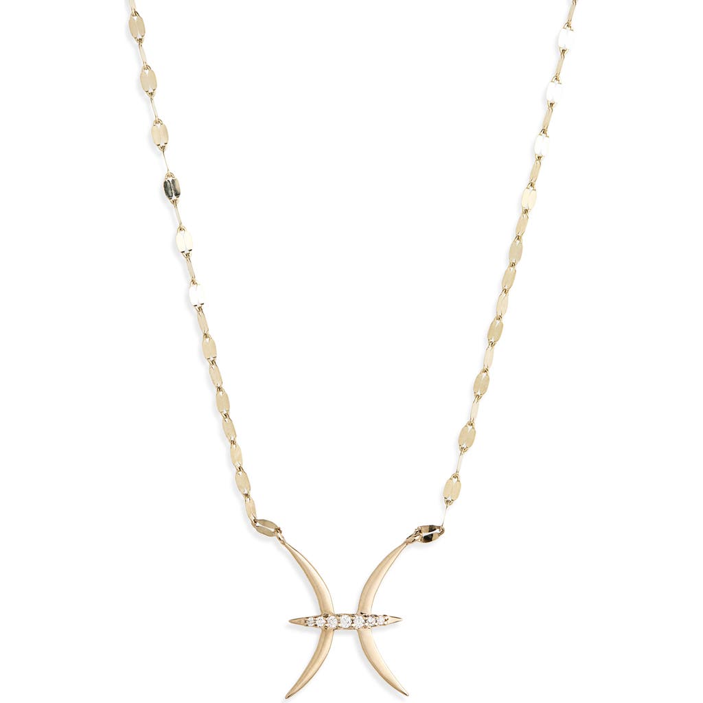 Lana Pisces Zodiac Diamond Pendant Necklace In Gold