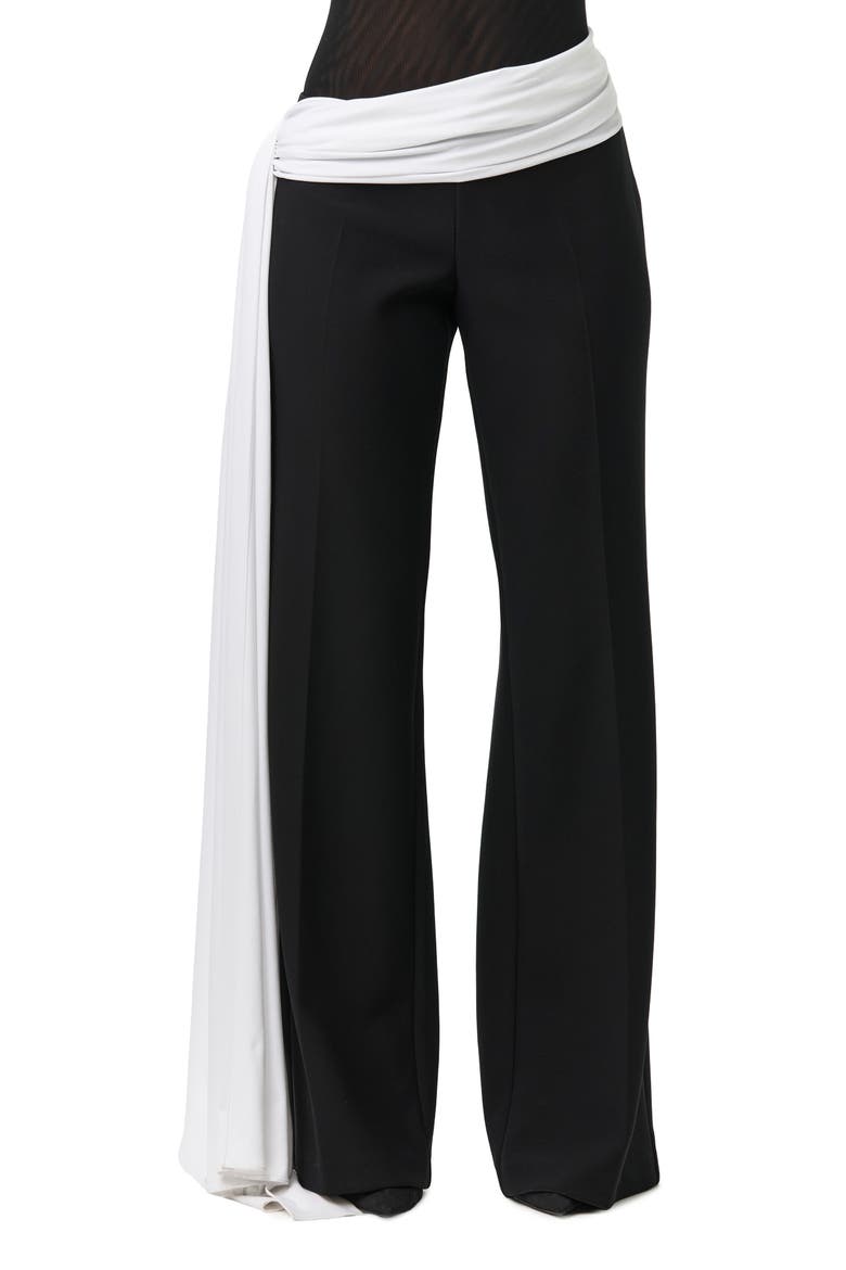 Straight Leg Pants with Sash, Main, color, BLACK/WHITE