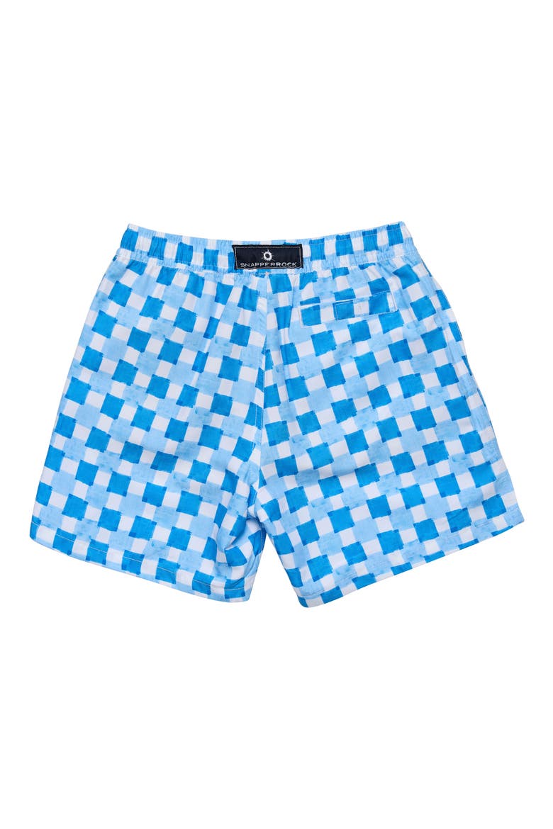 Kids' Ocean Grid Swim Trunks, Alternate, color, BLUE