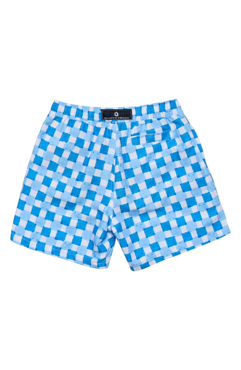 Snapper Rock Kids
 Ocean Grid Swim Trunks, Alternate, color, Blue