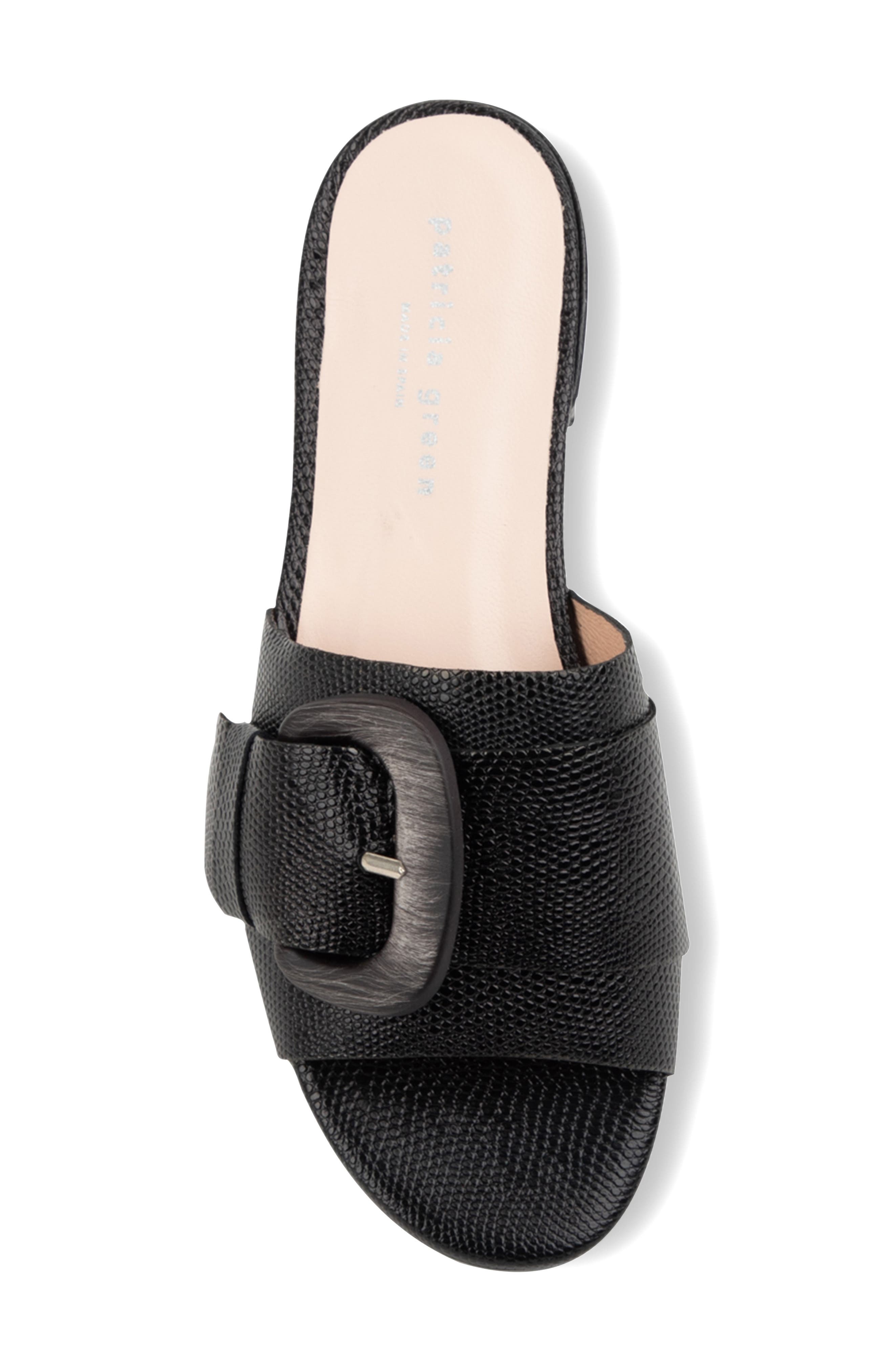 patricia green Venice Buckle Slide Sandal, Alternate, color, Black