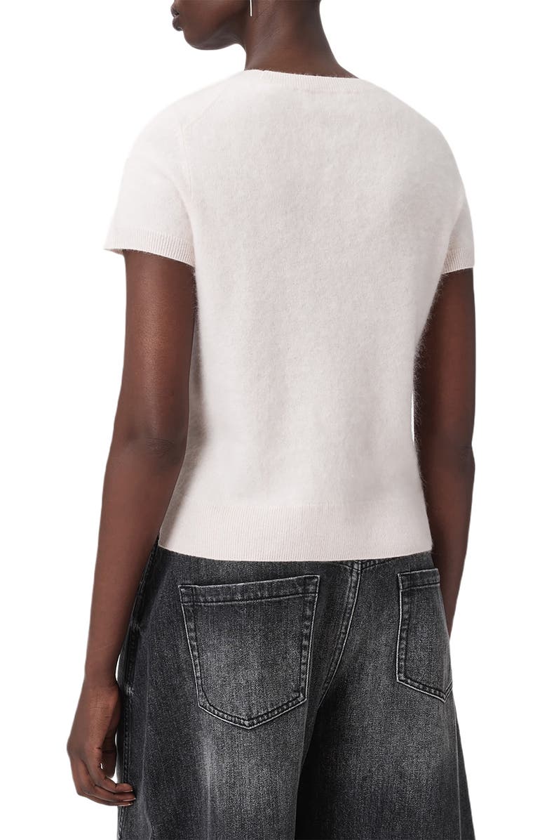 AllSaints Rebel Short Sleeve Cashmere Sweater, Alternate, color, Sheer Pink