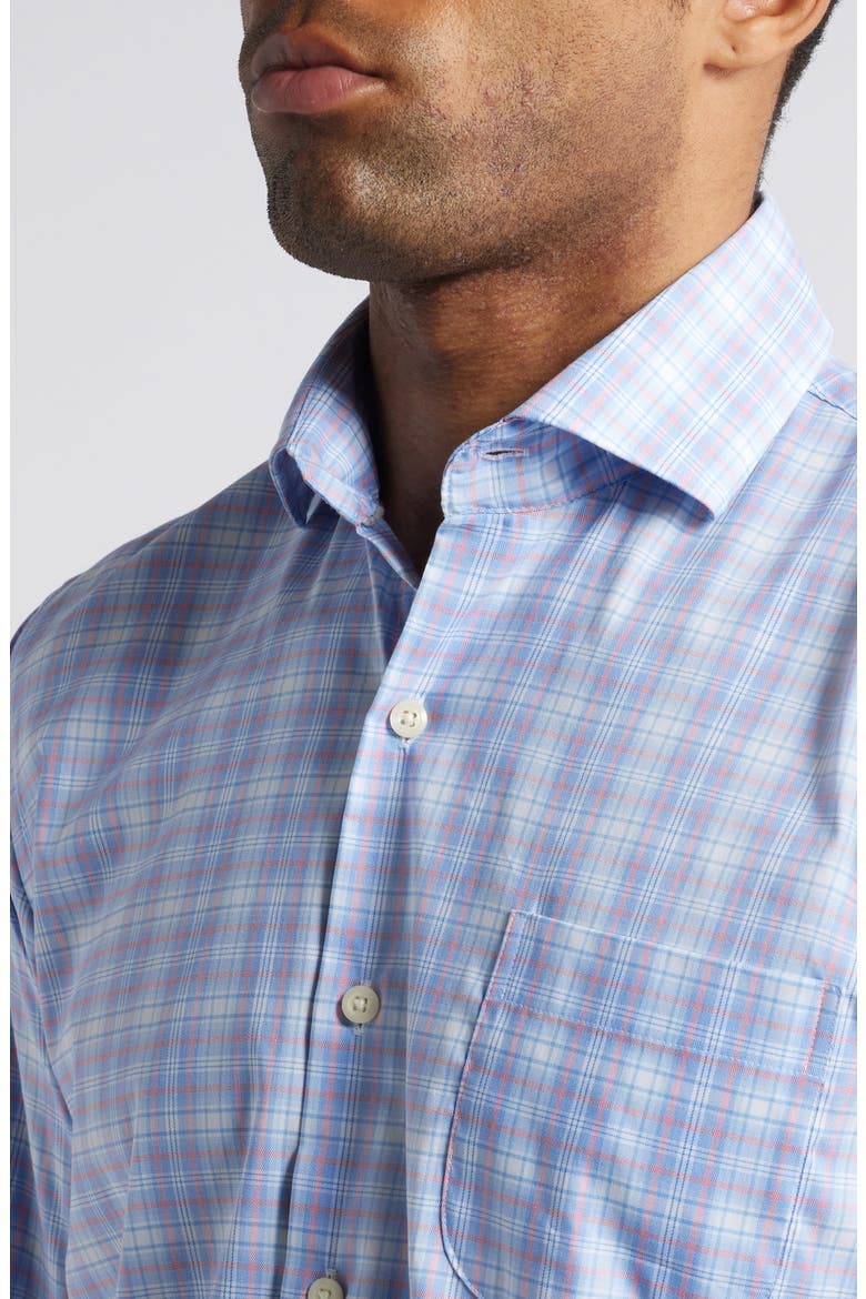 Windermere Crown Lite Plaid Performance Button-Up Shirt, Alternate, color, BLUE POPPY