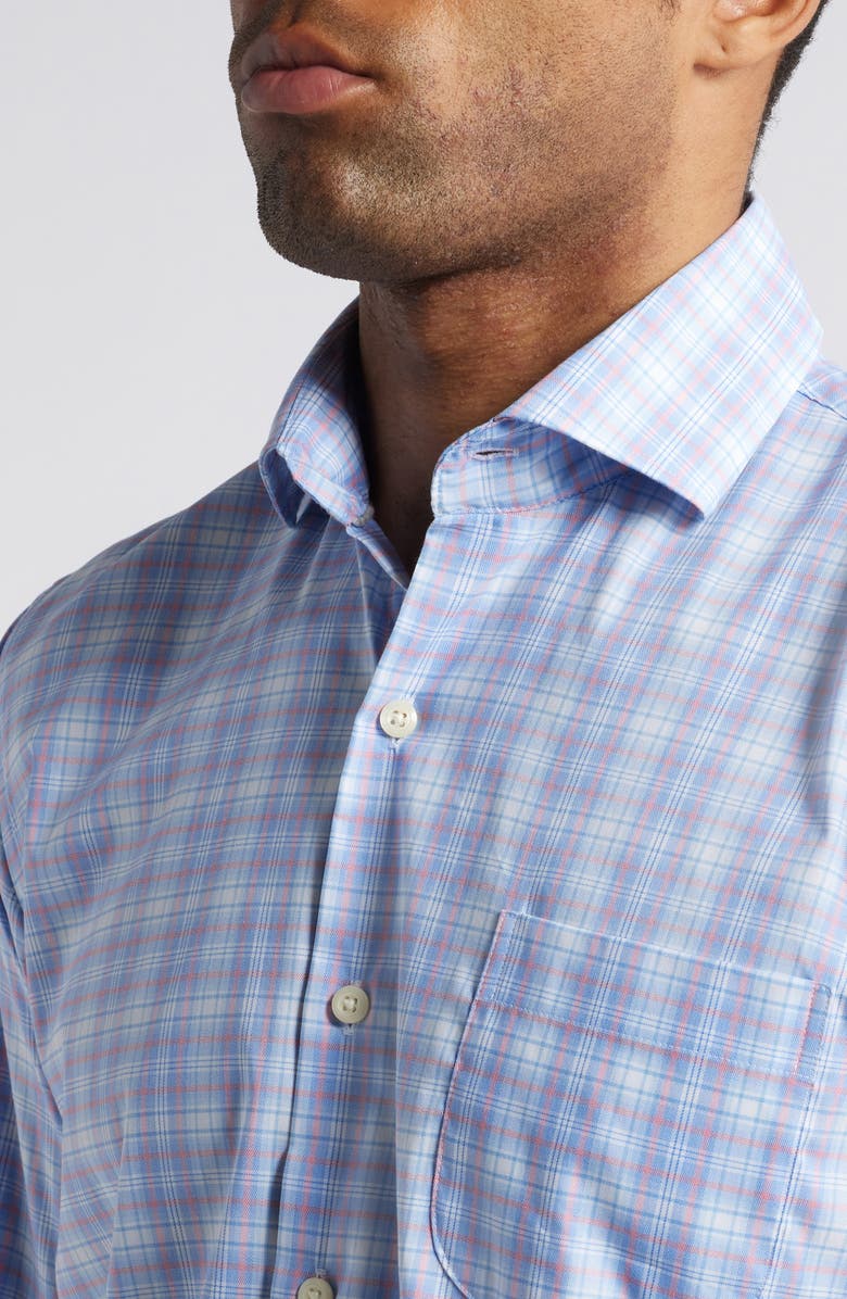 Peter Millar Windermere Crown Lite Plaid Performance Button-Up Shirt, Alternate, color, Blue Poppy