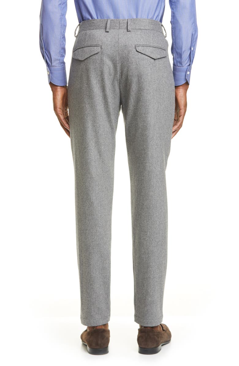 Eleventy Pleated Solid Stretch Wool & Cashmere Dress Pants, Alternate, color,