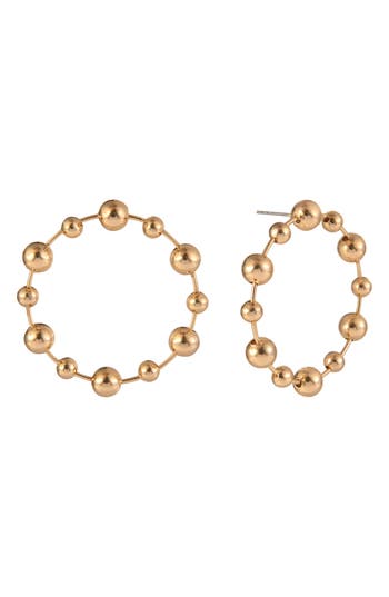 Laundry By Shelli Segal Ball Chain Frontal Hoop Earrings In Gold