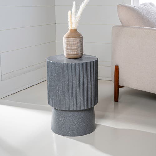 JONATHAN Y JONATHAN Y LOUISA 19" MODERN ART DECO TAMBOUR INDOOR/OUTDOOR ACCENT TABLE