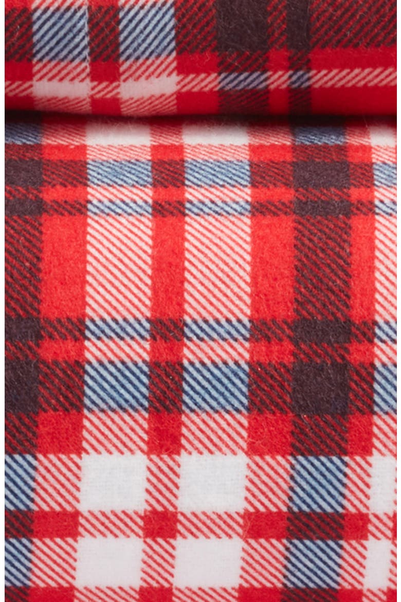 Family Flannel Holiday Sheet Set, Alternate, color, RED BLOOM TARTAN
