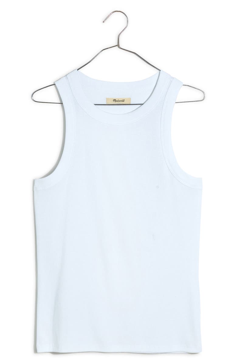 Madewell Supima<sup>®</sup> Cotton Rib Cutaway Tank, Alternate, color, Eyelet White