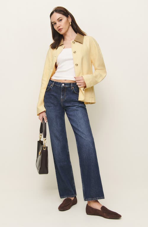 Reformation Lila Linen Jacket In Parmesan