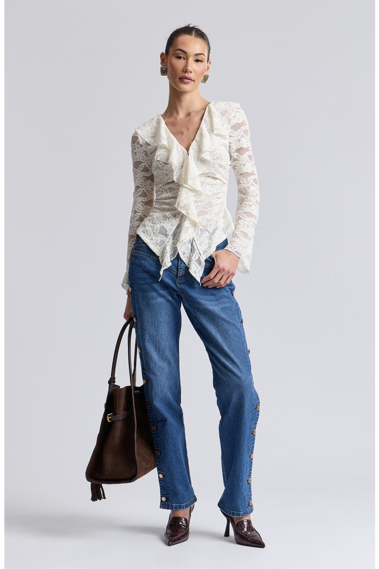 High Waist Side Shank Straight Leg Jeans, Alternate, color, YALE WASH