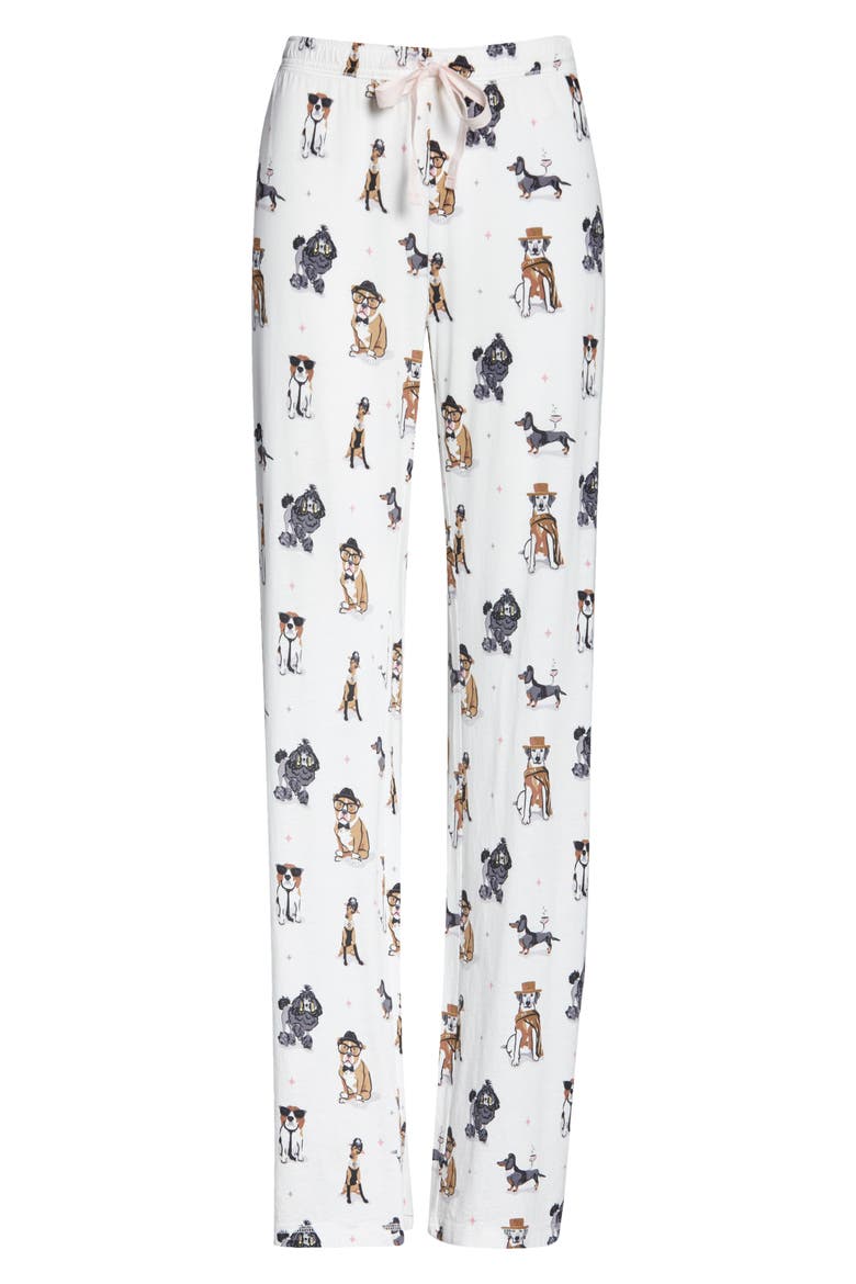 Print Pajama Pants, Alternate, color, IVORY