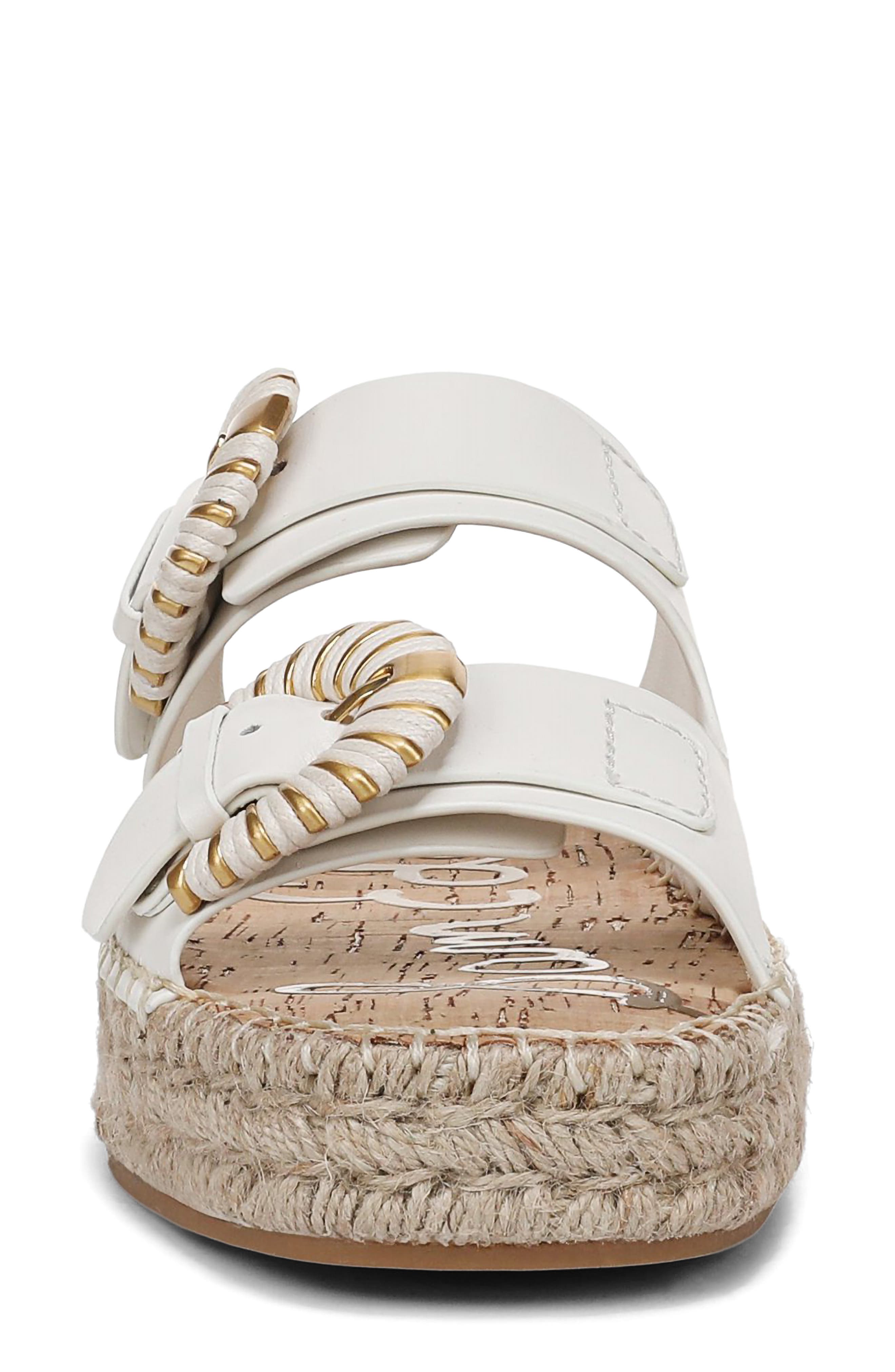 Sam Edelman Tabbey Espadrille Platform Slide Sandal, Alternate, color, Bright White