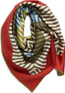 Echo Concentric Stripes Square Silk Scarf