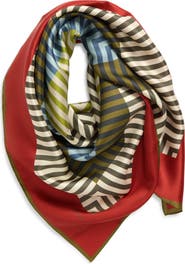 Echo Concentric Stripes Square Silk Scarf