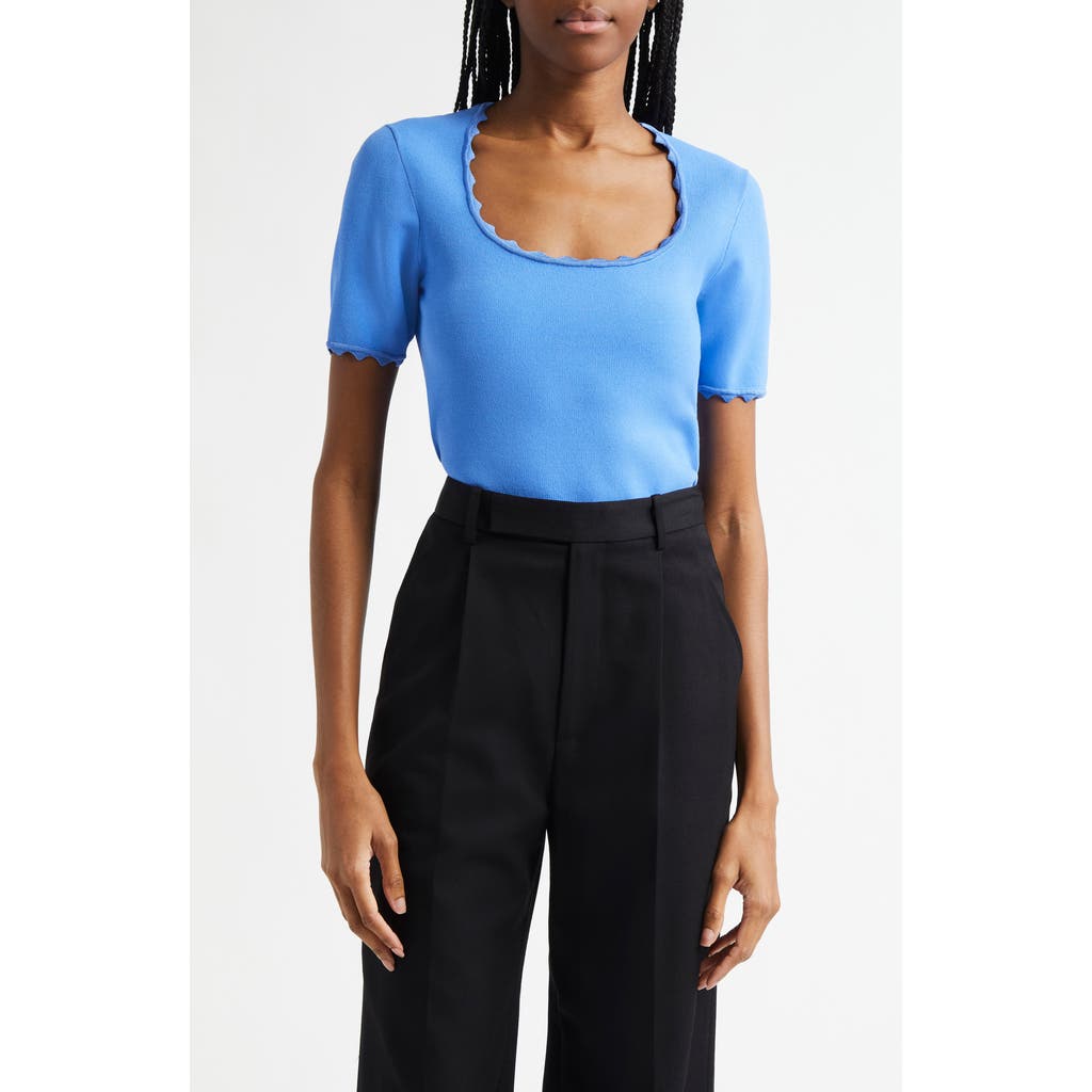 EMPORIO ARMANI EMPORIO ARMANI SCALLOP SCOOP NECK KNIT TOP