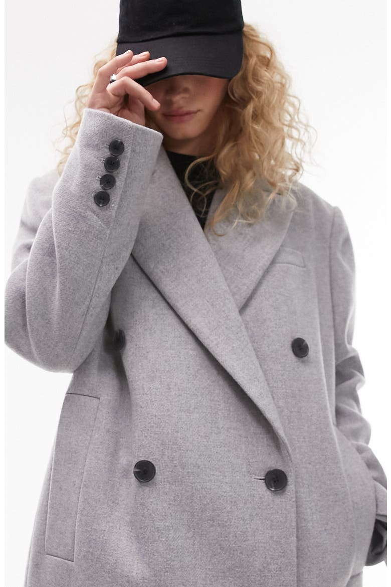 Statement Shoulder Coat, Alternate, color, GREY