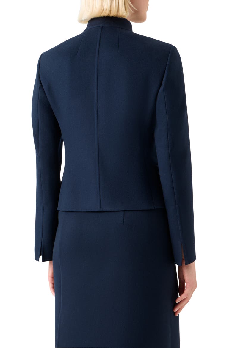 Fitted Virgin Wool Flannel Jacket, Alternate, color, NAVY