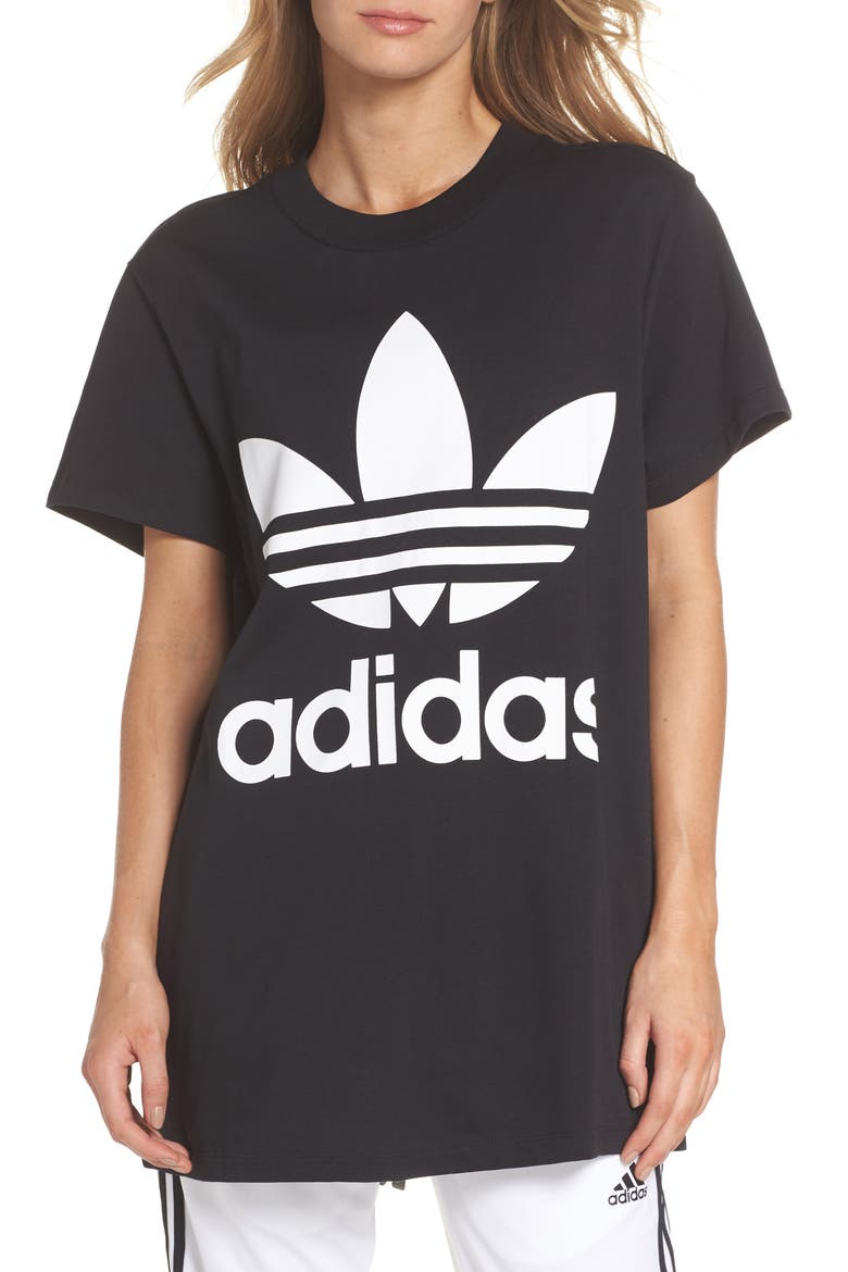 Trefoil Logo Tee, Main, color, BLACK