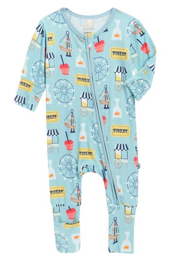 Kickee Pants Babies'  Print Upf 50+ Convertible Coverall In Blue