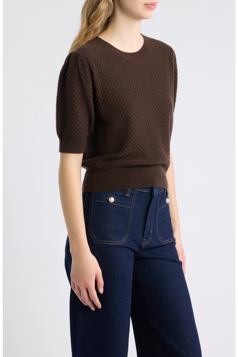 The Gathered Cashmere Sweater, Alternate, color, MAHOGANY
