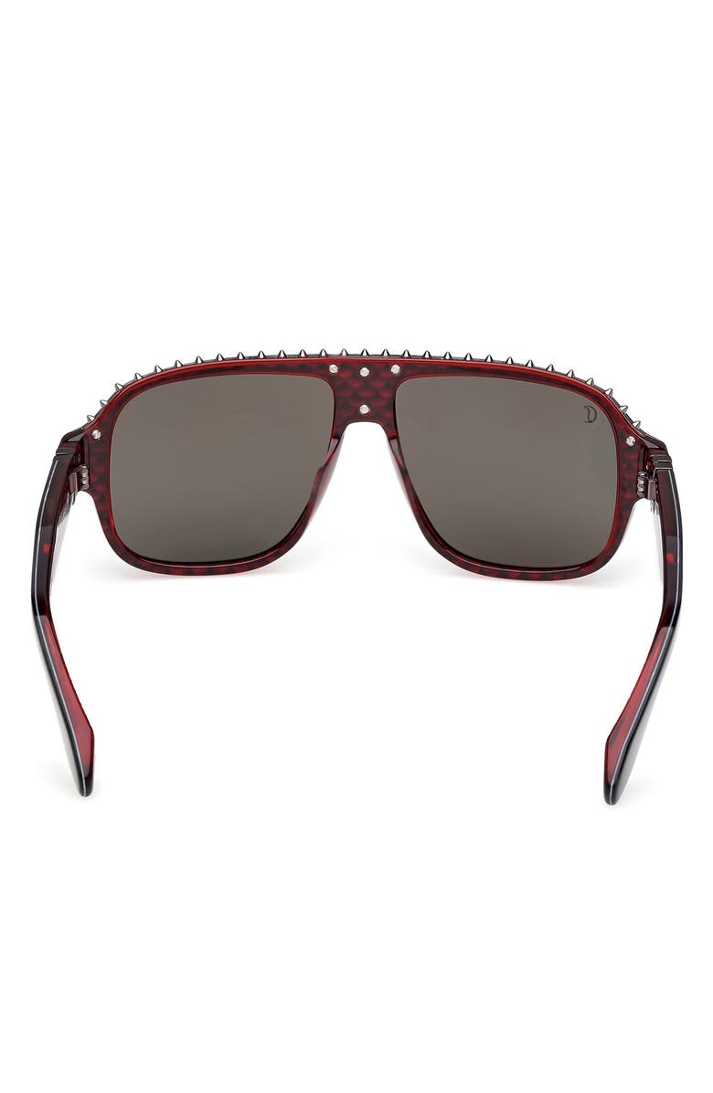 Christian Louboutin Roller 57mm Navigator Sunglasses, Alternate, color, Black Red / Gunmetal / Zeiss