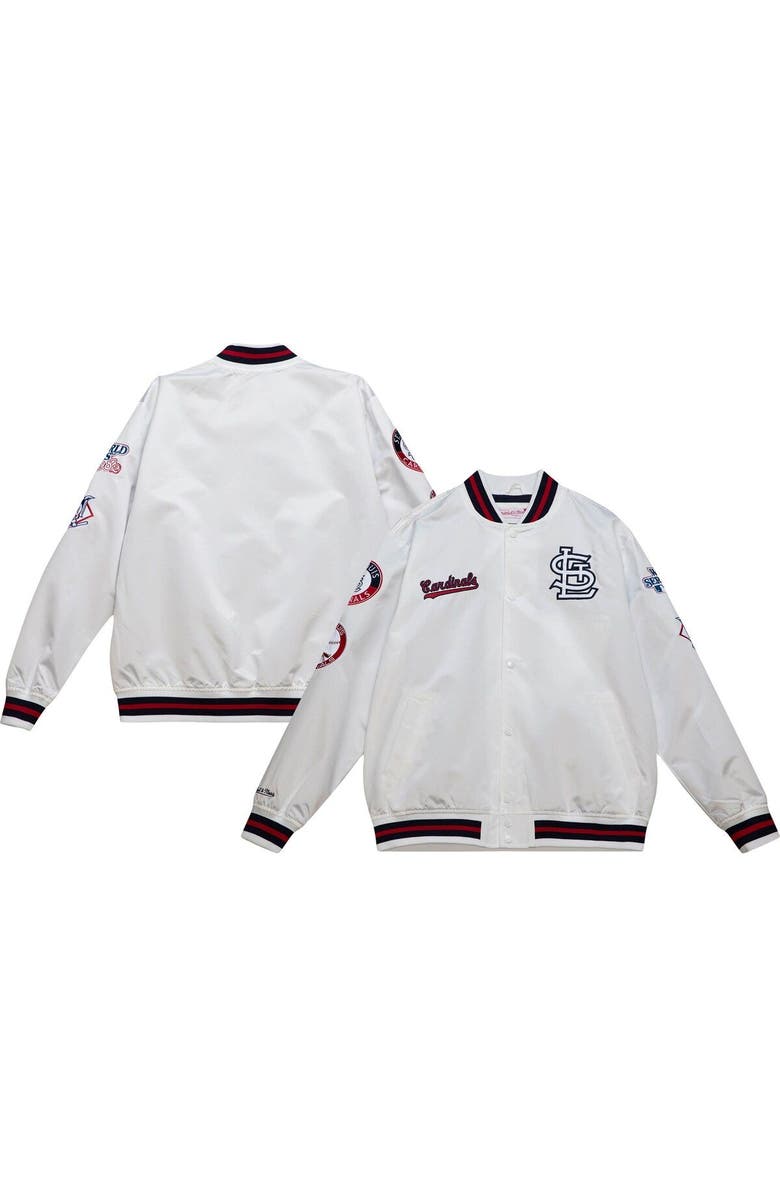 Mitchell & Ness Men's Mitchell & Ness White St. Louis Cardinals City Collection Satin Full-Snap Varsity Jacket, Main, color, White
