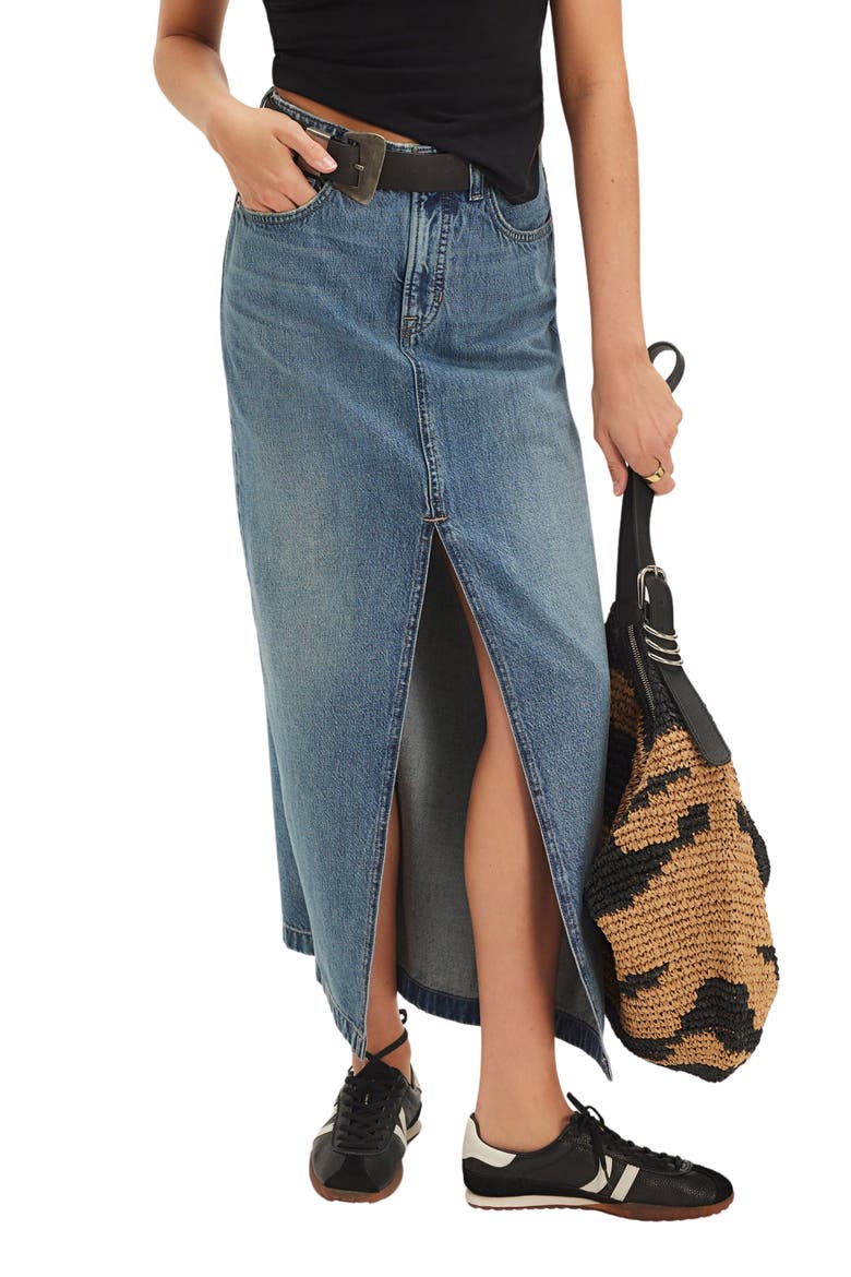 Nothing Better Denim Maxi Skirt, Main, color, LITTLE THINGS