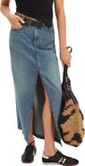 Free People Nothing Better Denim Maxi Skirt