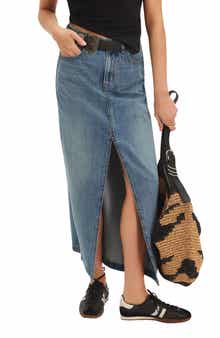 Free People Nothing Better Denim Maxi Skirt