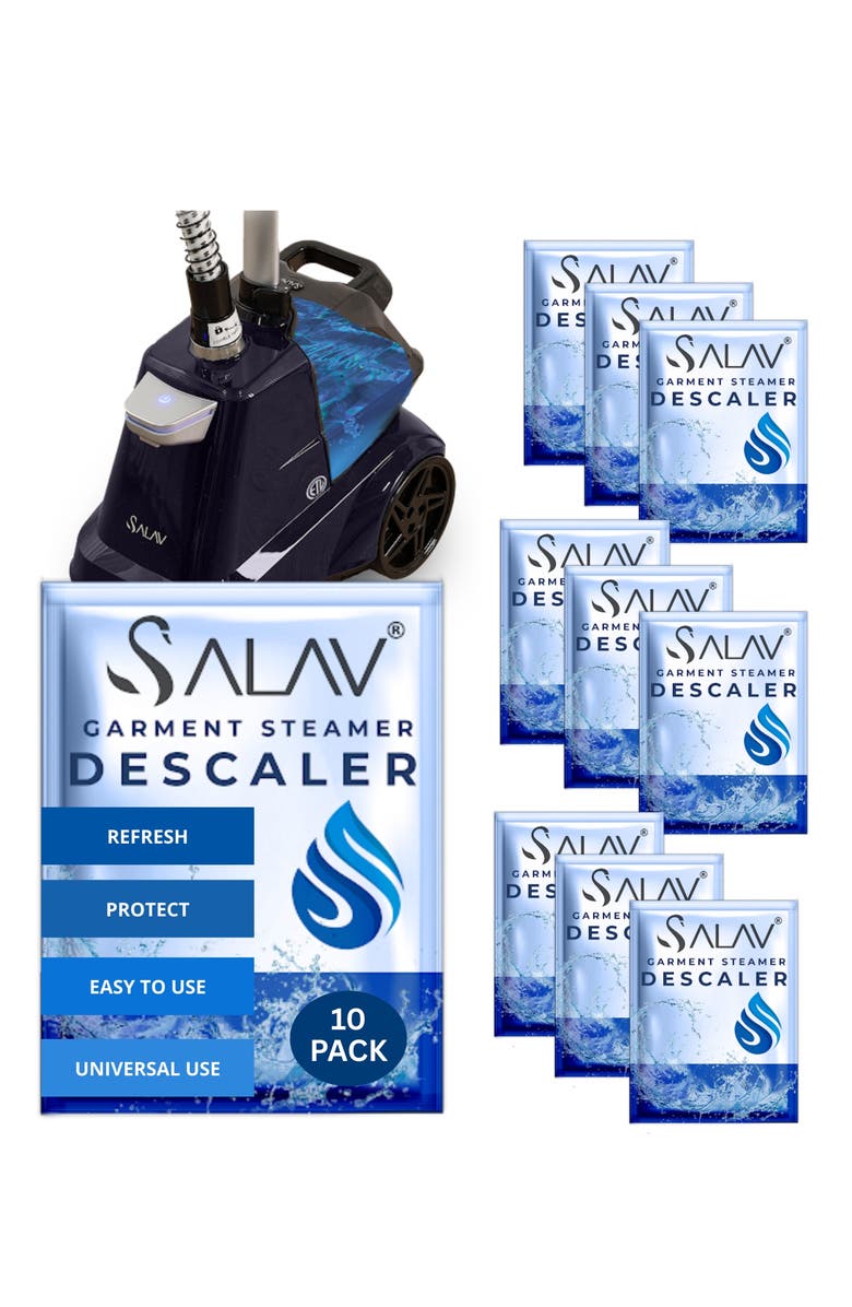 SALAV 10-Pack Garment Steamer Descaling Solution Decalcifier Packets, Main, color, White