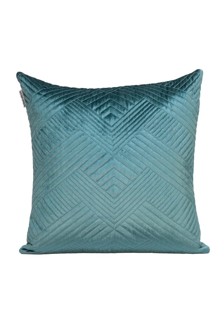 Gaia Topstitched Throw Pillow, Main, color, TEAL