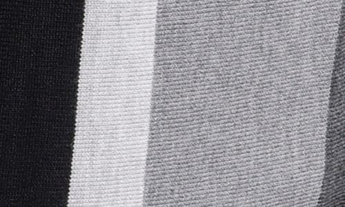 Spring + Mercer Stripe Short Sleeve Button-up Polo Sweater In Black/grey