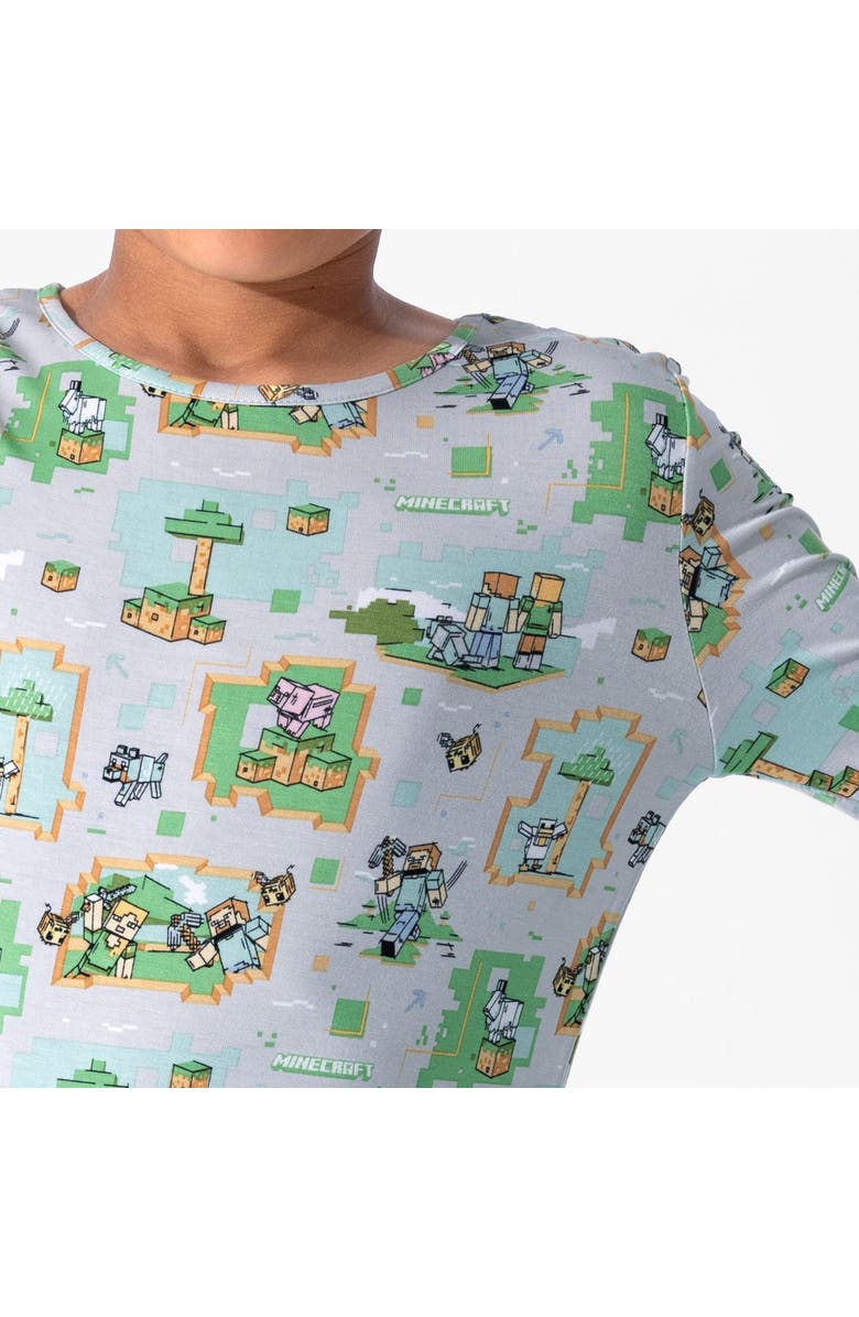 Bellabu Bear Kids' Minecraft Overworld Dreams Set of 2 Piece Pajamas, Alternate, color, Minecraft Overworld Dreams