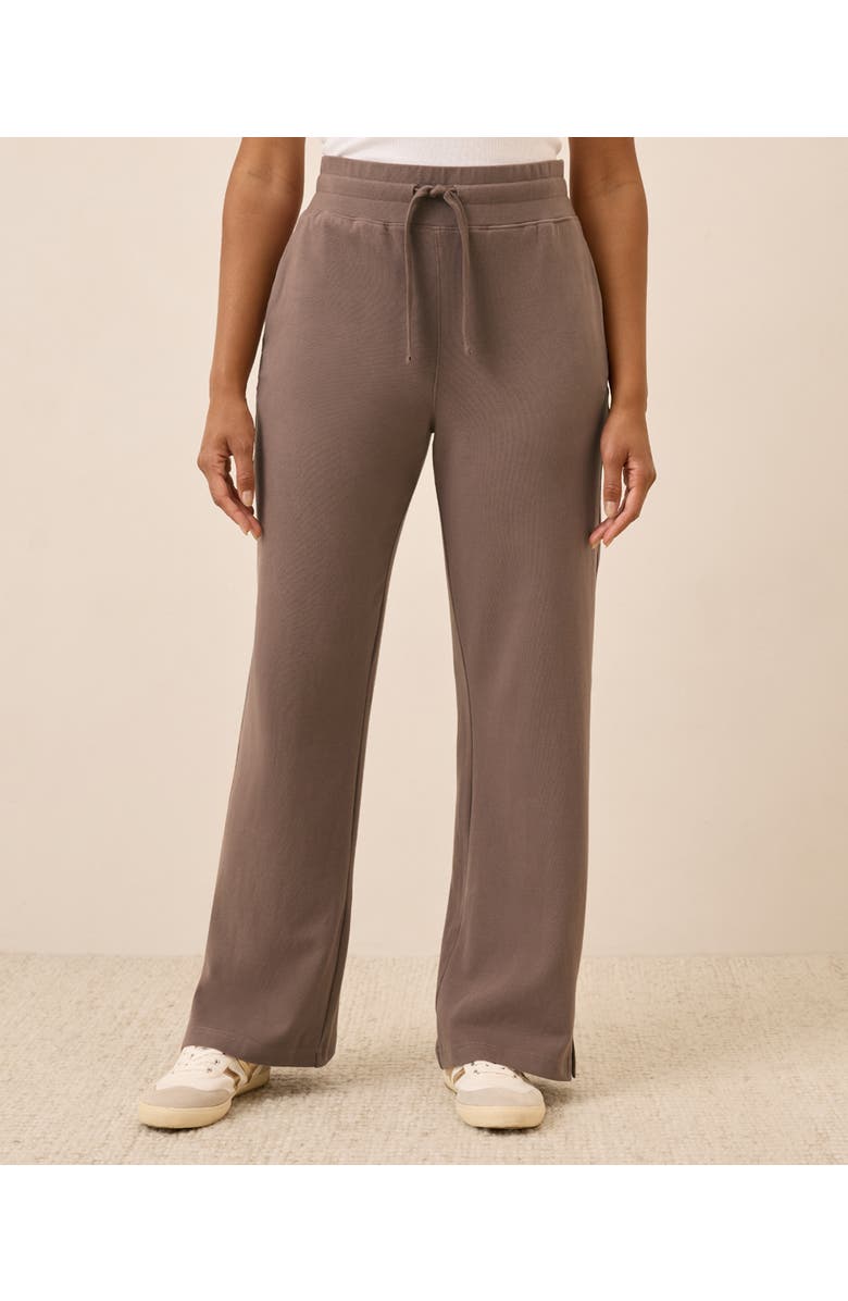 Pact Organic Cotton CloudKnit Wide Leg Pant, Main, color, Deep Taupe