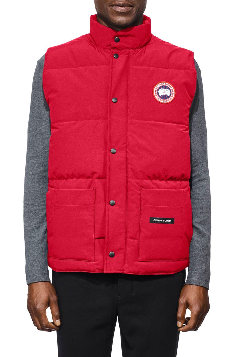 Freestyle Regular Fit Down Vest, Main, color, RED
